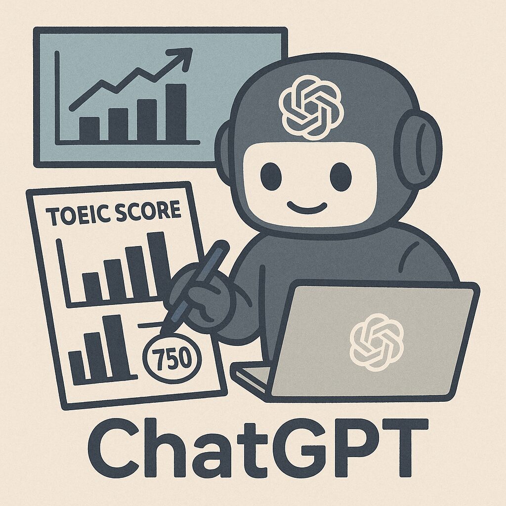 ChatGPT TOEIC勉強法でAIがスコアを分析・15日学習プランを提案するイメージ